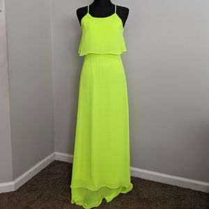 Neon or highlighter yellow maxi dress (NWOT)